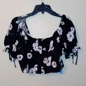 Floral Button Down Crop Top